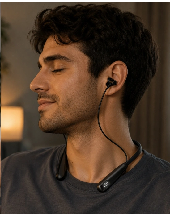 Bluetooth 5.3 Boyun Askılı Kulaklık Düşük Gecikmeli Manyetik Tasarım