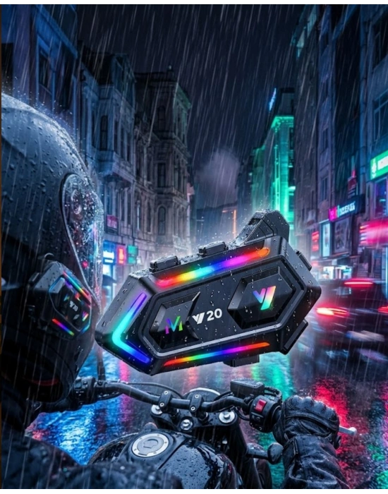Bluetooth 5.3 Motosiklet Kask Intercom Kulaklık 1000 Metre IPX6 Su Geçirmez