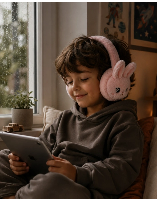 Bluetooth 5.3 Peluş Kulaklık Kablosuz Mikrofonlu TF Kart Girişli Model