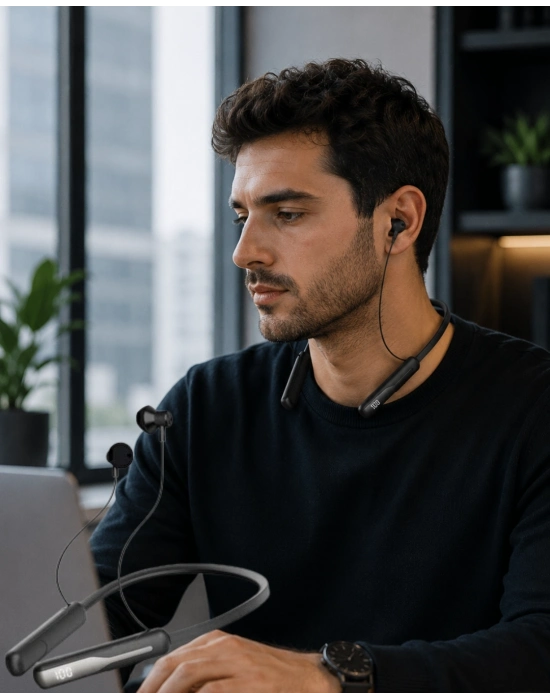 Bluetooth 5.4 Boyun Askılı Kulaklık Manyetik Kulaklıklı Type C Şarjlı