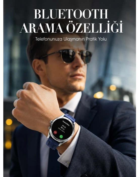 Bluetooth Arama Destekli Uzun Pil Ömürlü Akıllı Saat 3 Kordonlu