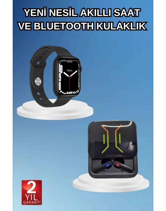 Bluetooth Bağlantılı Kablosuz Kulaklık ve Yeni Nesil Akıllı Saat 5.0 Bluetooth