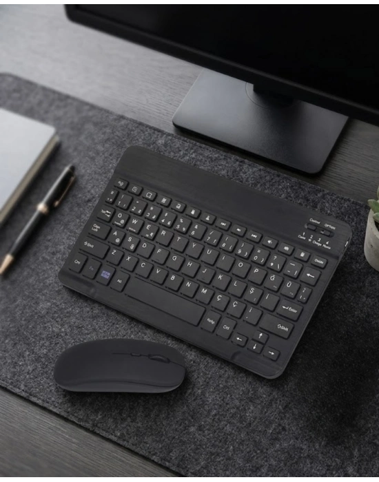 Bluetooth Klavye Mouse Seti Taşınabilir Wireless Bilgisayar Aksesuarı