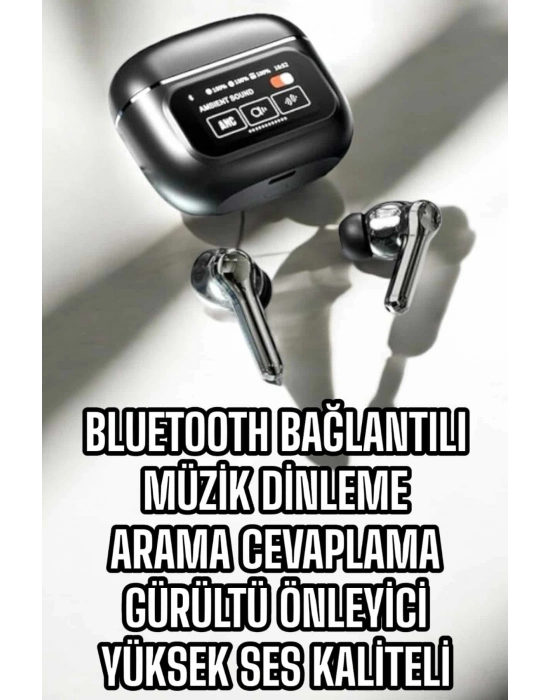 Bluetooth Kulaklık Kablosuz Ekranlı ANC/ENC Destekli Dokunmatik