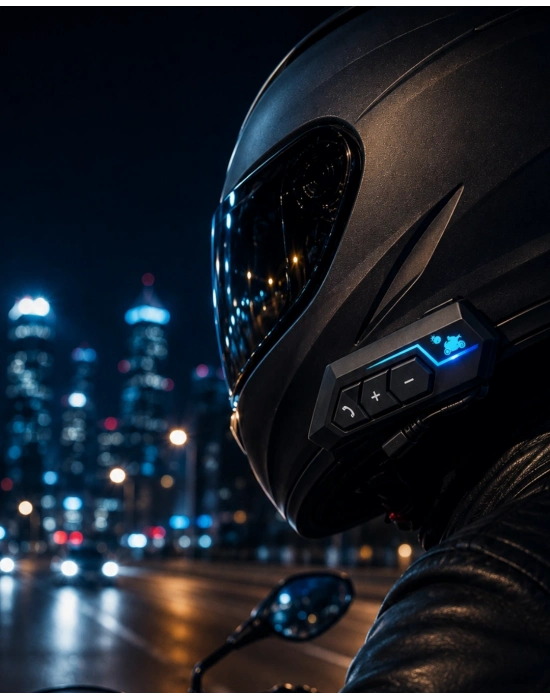 Bluetooth Motosiklet Kask Kulaklığı Mikrofonlu Kablosuz Sürüş Intercomu