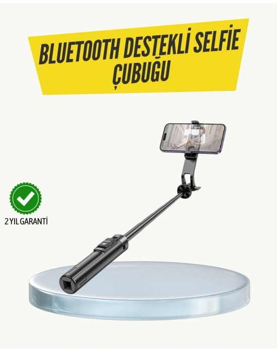 Bluetooth Selfie Çubuğu –  Katlanabilir, Uzaktan Kumandalı
