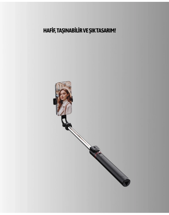 Bluetooth Selfie Çubuğu –  Katlanabilir, Uzaktan Kumandalı
