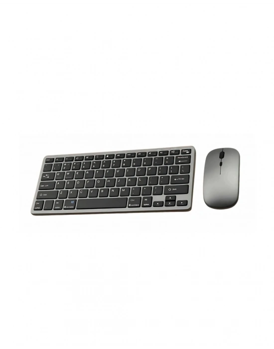Bluetooth ve 2.4G Destekli Kablosuz Klavye Mouse Seti Şarj Edilebilir