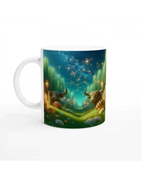 Boğa Burcu Baskılı Kahve Kupası - Astral Denizaltı Dünyası Vs3