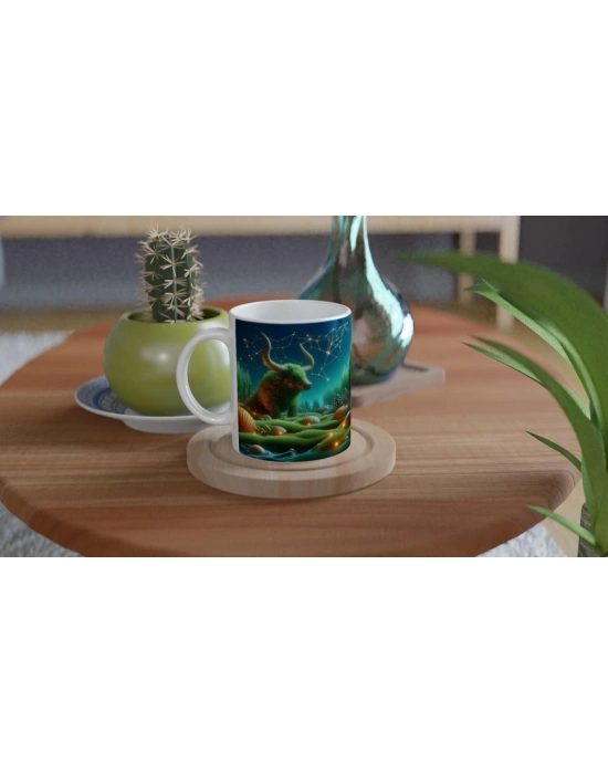 Boğa Burcu Baskılı Kahve Kupası - Astral Denizaltı Dünyası Vs4