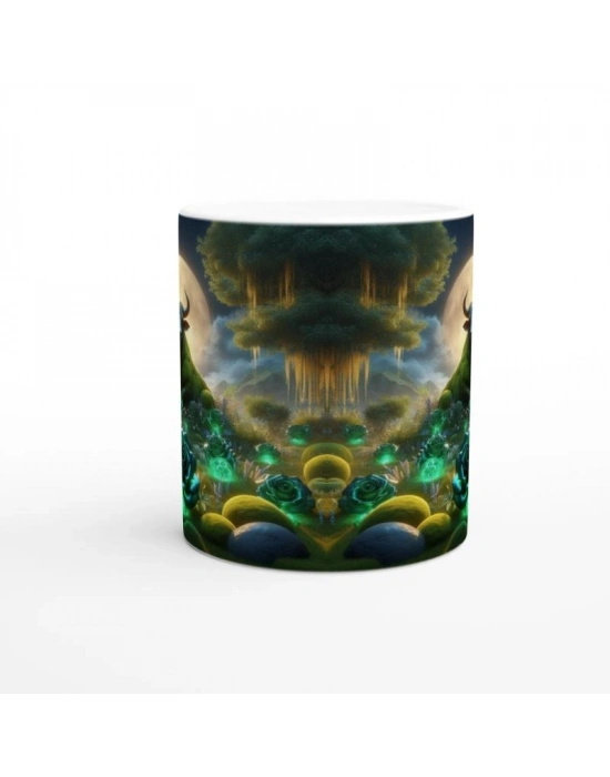 Boğa Burcu Baskılı Kahve Kupası - Ay ışığında Zodyak Bahçesi Vs3