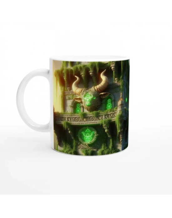 Boğa Burcu Baskılı Kahve Kupası - Burçlar Krallığı Şatosu Vs1