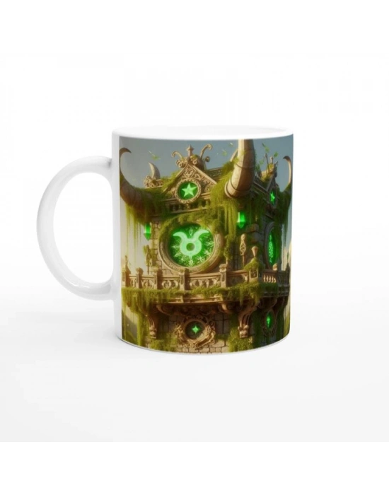 Boğa Burcu Baskılı Kahve Kupası - Burçlar Krallığı Şatosu Vs3