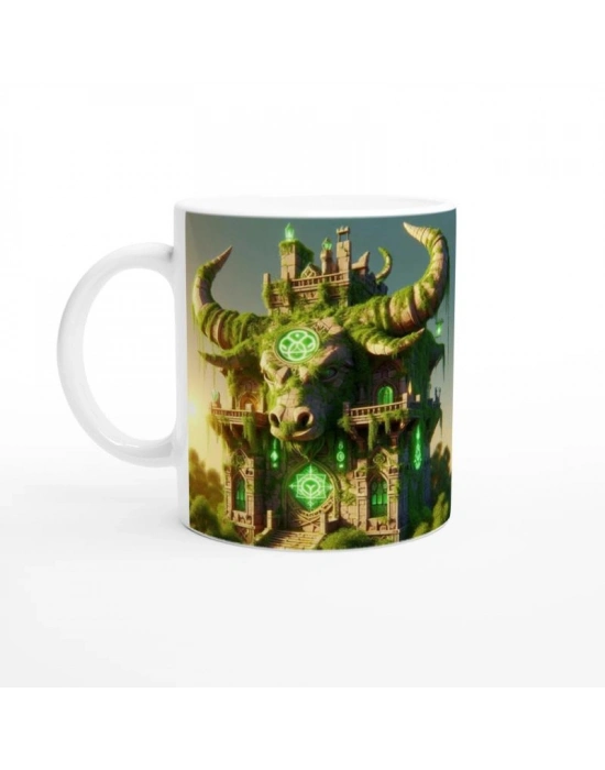 Boğa Burcu Baskılı Kahve Kupası - Burçlar Krallığı Şatosu Vs4