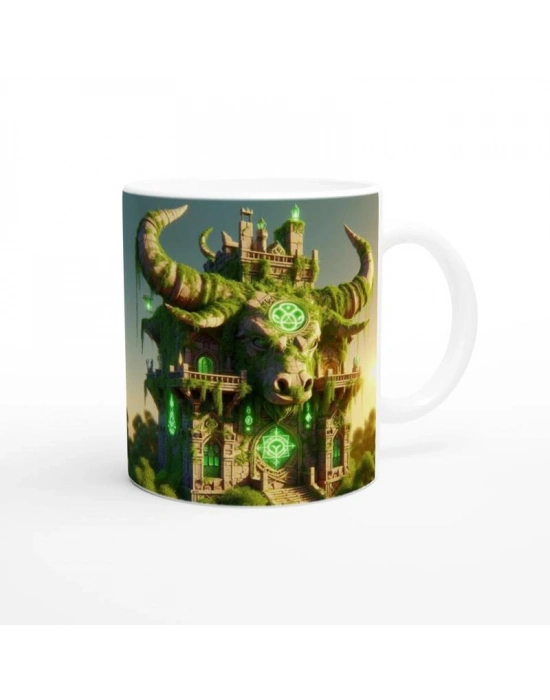 Boğa Burcu Baskılı Kahve Kupası - Burçlar Krallığı Şatosu Vs4