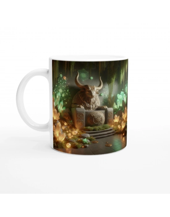 Boğa Burcu Baskılı Kahve Kupası - Büyülü Kristal Mağarası Temalı Vs3