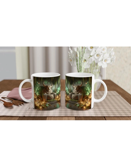 Boğa Burcu Baskılı Kahve Kupası - Büyülü Kristal Mağarası Temalı Vs3