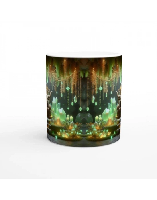 Boğa Burcu Baskılı Kahve Kupası - Büyülü Kristal Mağarası Temalı Vs4