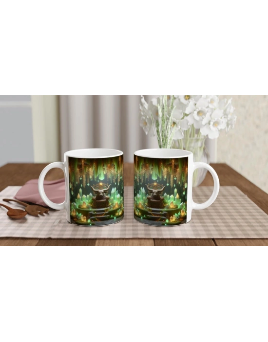 Boğa Burcu Baskılı Kahve Kupası - Büyülü Kristal Mağarası Temalı Vs4