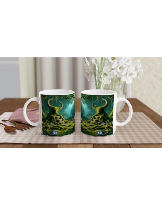 Boğa Burcu Baskılı Kahve Kupası - Elementsel Doğa Krallığı Temalı Vs1