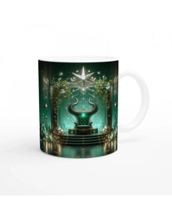 Boğa Burcu Baskılı Kahve Kupası - Galaktik Taht Odası Temalı Vs1