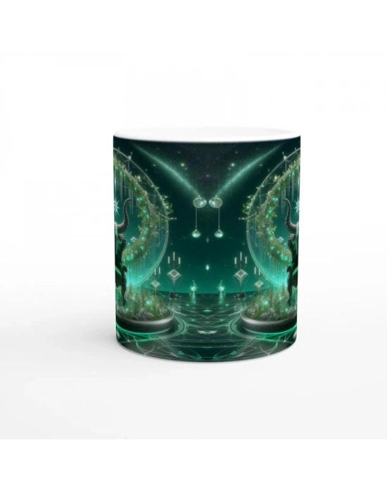 Boğa Burcu Baskılı Kahve Kupası - Galaktik Taht Odası Temalı Vs2