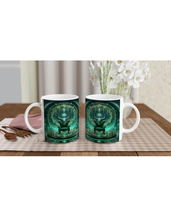 Boğa Burcu Baskılı Kahve Kupası - Galaktik Taht Odası Temalı Vs2