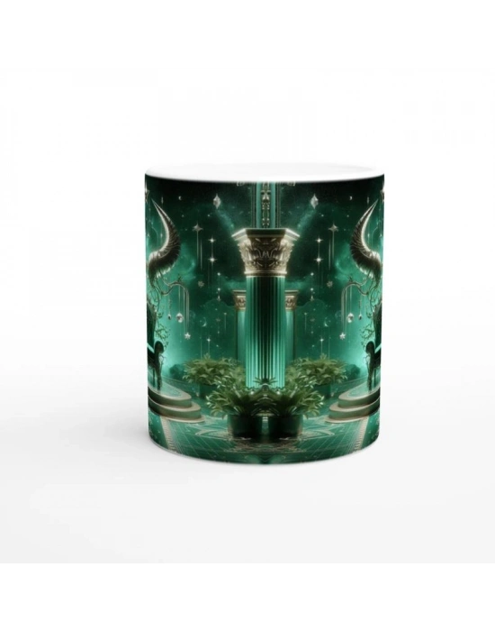 Boğa Burcu Baskılı Kahve Kupası - Galaktik Taht Odası Temalı Vs3