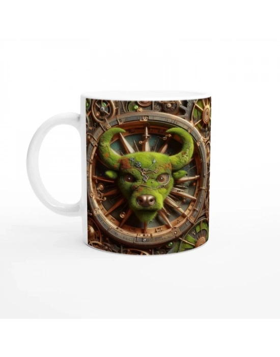 Boğa Burcu Baskılı Kahve Kupası - Zamanın Çarkları Astroloji Mekanizması Vs4