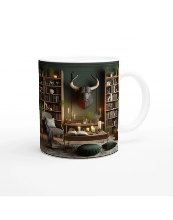 Boğa Burcu Baskılı Kahve Kupası - Zodyak Kütüpanesi Vs1