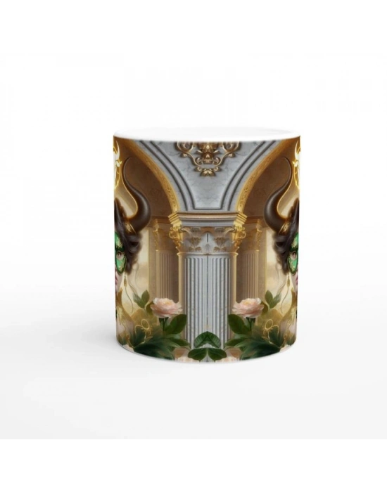 Boğa Burcu Baskılı Kahve Kupası - Zodyak Maskeli Balo Vs1