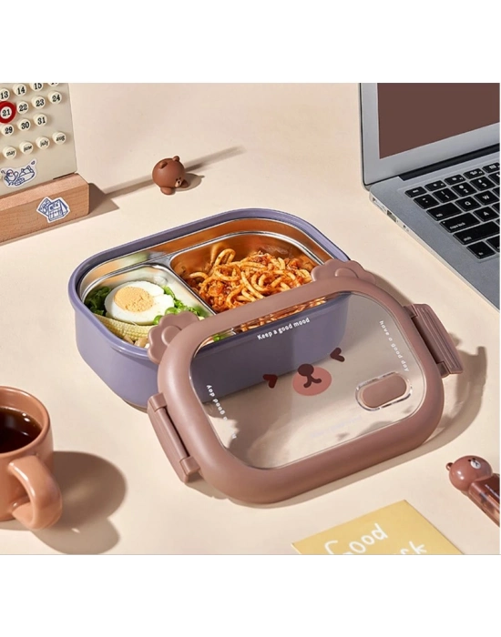 Bölmeli Paslanmaz Çelik Yemek Kutusu