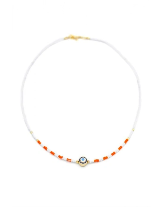 Boncuk Göz Kolye - Beyaz