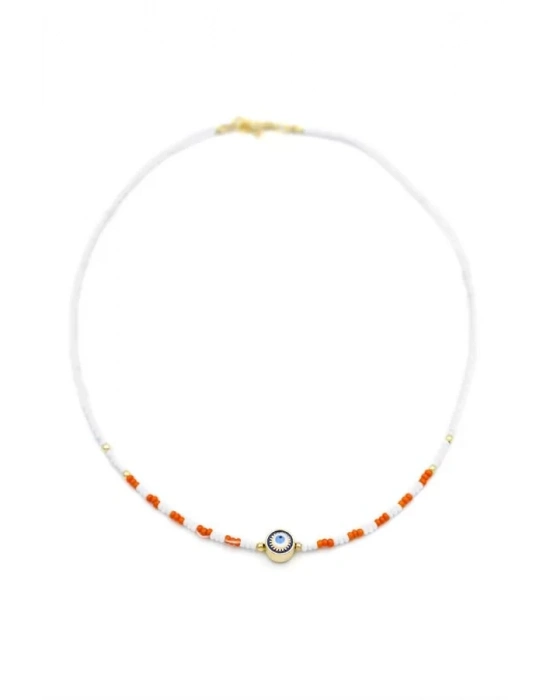 Boncuk Göz Kolye - Beyaz