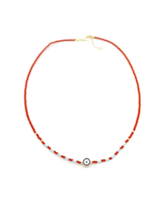 Boncuk Göz Kolye - Kırmızı