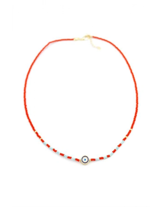 Boncuk Göz Kolye - Kırmızı