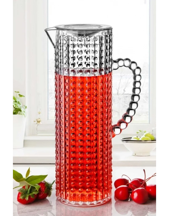 Boncuklu Şeffaf Sürahi 1,5 Lt Royaleks-82939