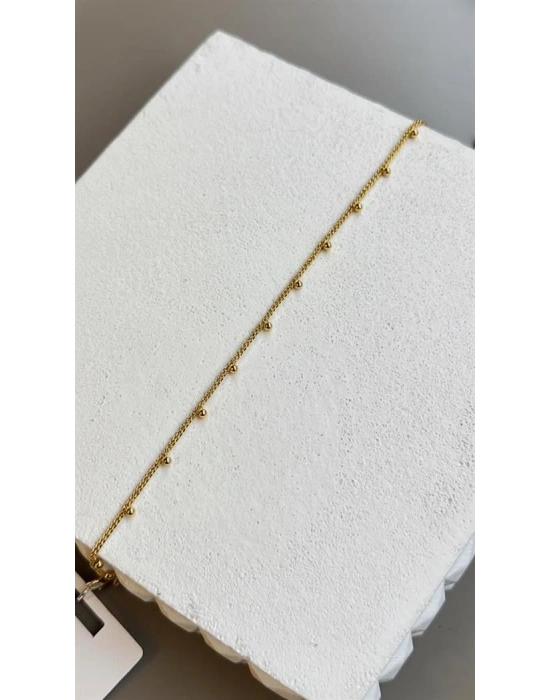 Boncuklu Yıldız Bileklik - Altın