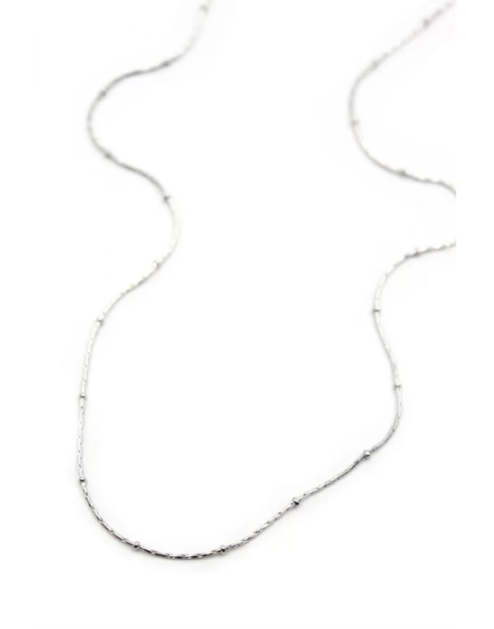 Boncuklu Zincir Kolye - Gümüş