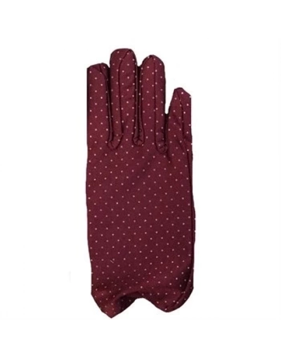 Bordo Renk Puanlı Çocuk Eldiveni