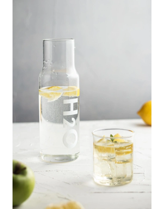 Borosilikat Cam Beyaz Başucu Sürahisi & Cam Sürahi * 600 ml