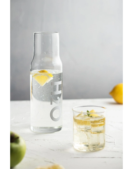 Borosilikat Cam Gri Başucu Sürahisi & Cam Sürahi * 600 ml