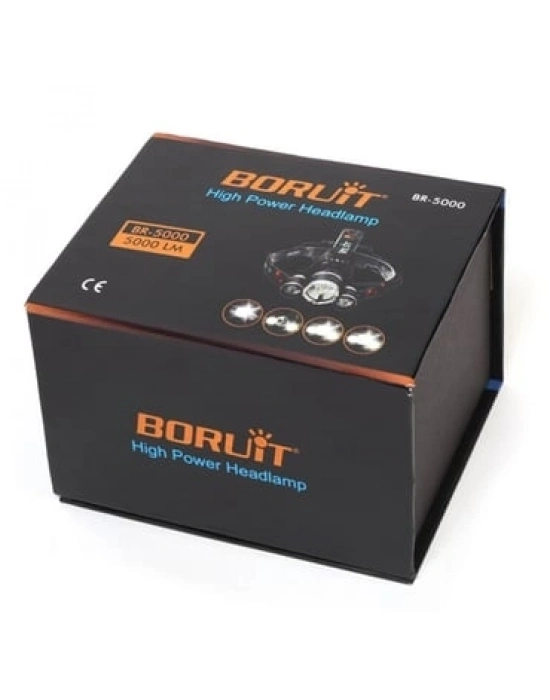 Boruit T6 Kafa Feneri 5000 Lumens 3xcree Xm-t6+2r5 Lamba Led Kamp Lambası