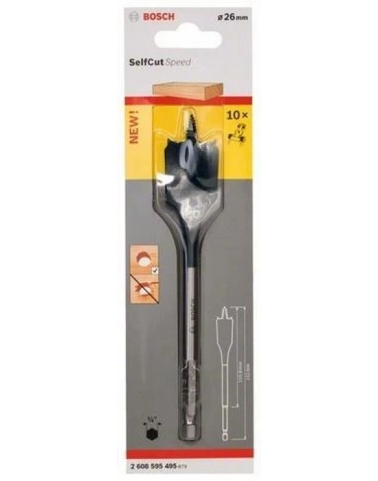 ® Bosch 26X152 Altıgen Yassı Ahşap Maktap Ucu