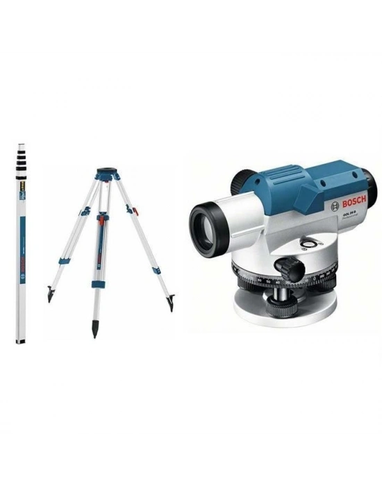 ® Bosch GOL 26 D+BT 160 Tripod+GR 500 Mira 100 Metre Optik Nivelman