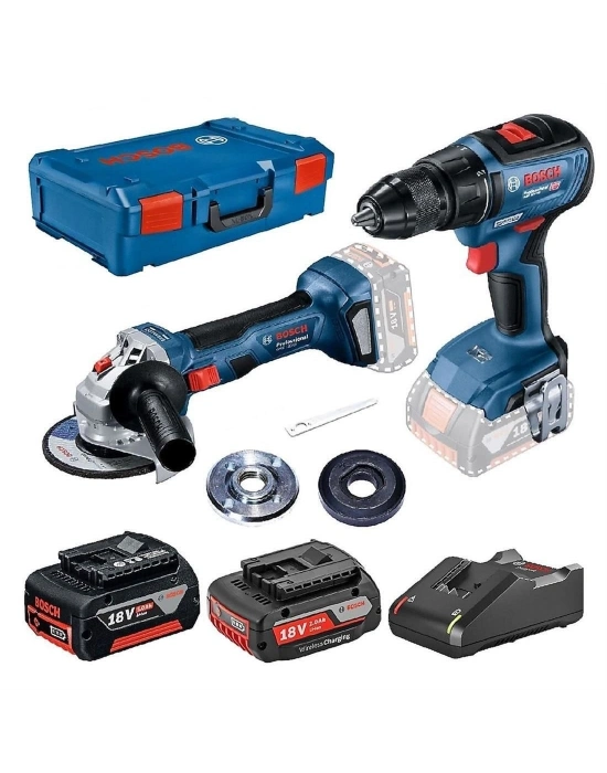 ® Bosch GWS 180-LI + GSR 18V-50 Akülü Taşlama ve Vidalama Matkap Seti