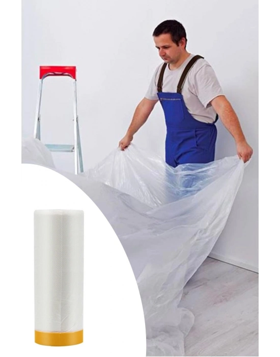 ®   Boya Badana Eşya Koruma Hışır Örtüsü 280cm x 15 mt  Yapışkanlı Hışır Örtü