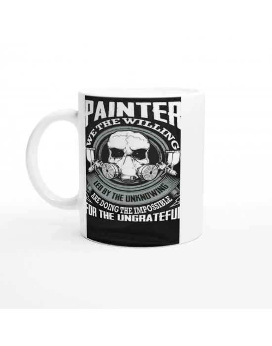 Boya Maskesi ve Kafatası Temalı Cesur Tasarım Kupa Bardak