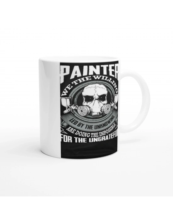 Boya Maskesi ve Kafatası Temalı Cesur Tasarım Kupa Bardak