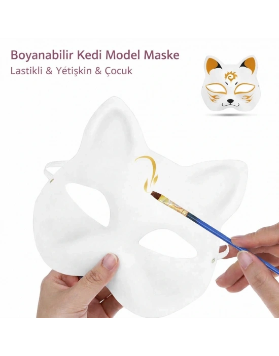 Boyanabilir Kedi Model Maske – Kendi Tasarımını Oluştur